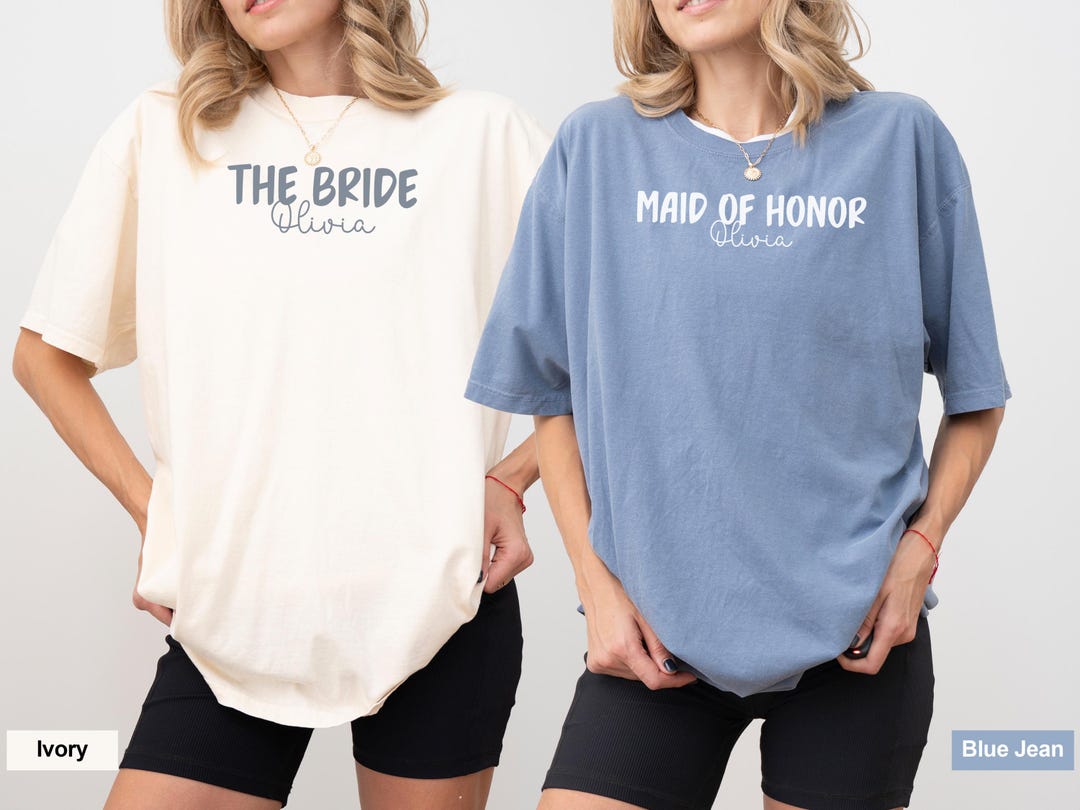 The Bride Bridesmaid Shirt Set, Personalized Wedding Party T-shirts ...