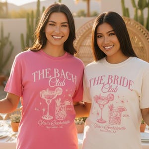 The Bach Club Bachelorette Shirts, Custom Location & Name Bachelorette Party Shirts, Luxury Bachelorette Party Gift Shirts, Bride Bach Club image 3