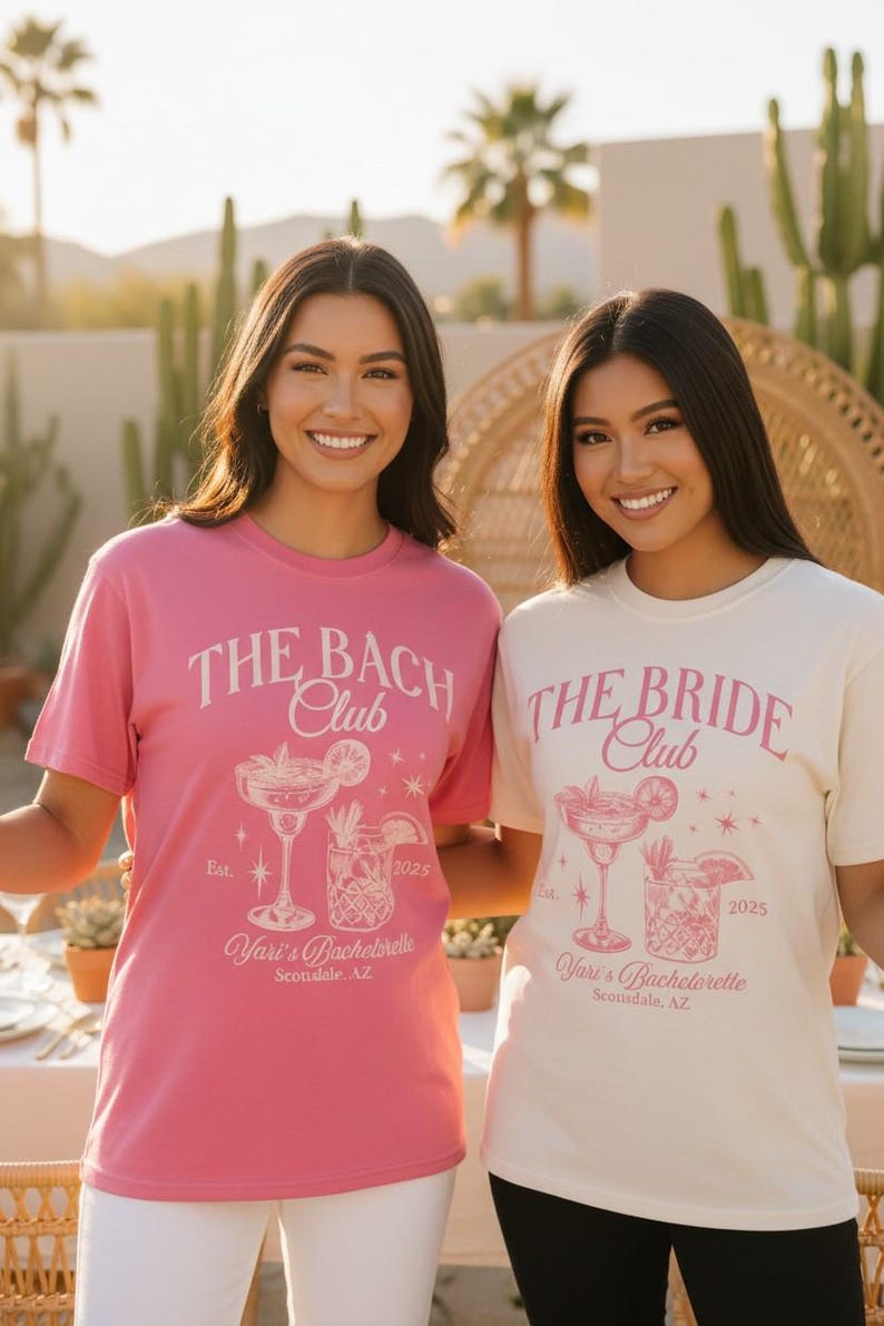 The Bach Club Bachelorette Shirts, Custom Location & Name Bachelorette Party Shirts, Luxury Bachelorette Party Gift Shirts, Bride Bach Club image 3
