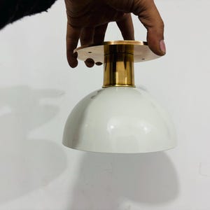 Modern Brass Flush Mount Ceiling Light – Minimalist Ceiling Fixture for Kitchen, Bathroom, or Hallway