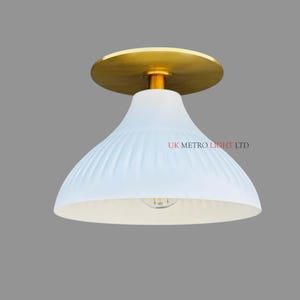 Modern Small Brass Flush Mount Light – Minimalist Vanity Light, Kitchen Ceiling Light Fixture, Contemporary Home Lighting