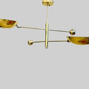 2 Pendant Light | Antique Brass Sputnik Chandelier Light | Mid Century Brass Modern Ceiling | Custom Kitchen Light Fixture
