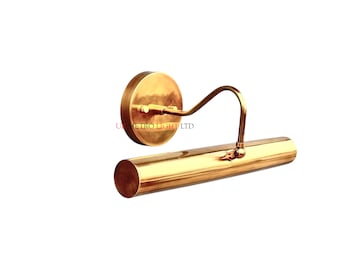 1940s Mid-Century Modern Brass Picture Light | Vintage Solid Brass Wall Sconce | Antique Art Light | Christmas Gift Idea