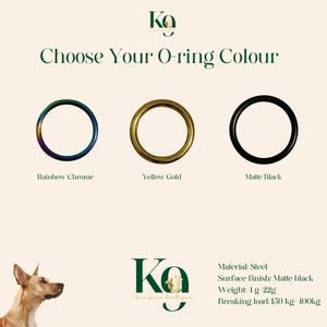 May include: Three O-rings in different colors: rainbow chrome, yellow gold, and matte black. Choose your O-ring color. Material: Steel. Surface finish: Matte black. Weight: 1 g - 22 g. Breaking load: 150 kg - 400 kg.