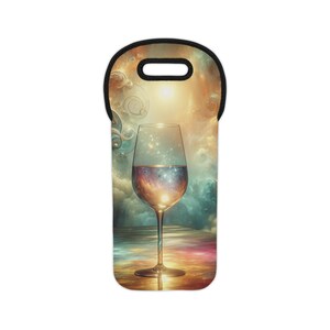 Cosmic Wine Tote Bag | Perfect for Parties, Weddings, and Gifts | Colorful Glass Design, Wine Carrier, Eco-Friendly, Travel Companion