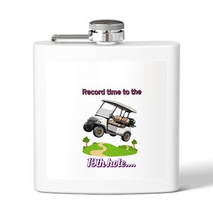 Golf-Themed Stainless Steel Flask, Perfect for Golf Lovers, 19th Hole Celebration, Gift for Him, Personalized Flask, Outdoor Adventures