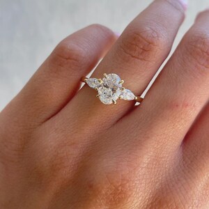 2.50Ct Diamond Three Stone Engagement Rings | Moissanite Promise Rings 14K Gold