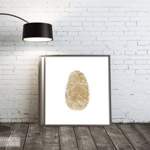 Fingerprint canvas custom fingerprint art gods fingerprints gold family memorial thumbprint gift image 1