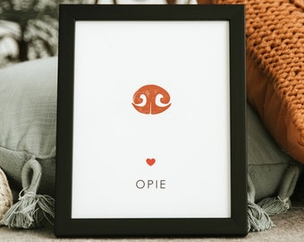 Pet Nose Print Art: Custom Dog or Cat Memorial Keepsake Made from Pet's Photo