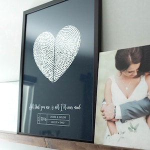Guest Book Alternative Couples Wedding Fingerprint Heart Guestbook Wedding Ideas and Unique Modern