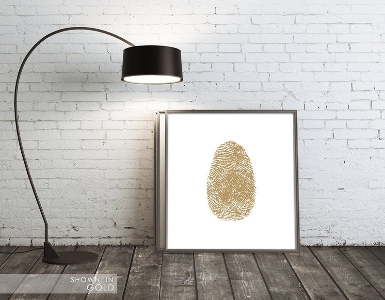 Fingerprint canvas custom fingerprint art gods fingerprints gold family memorial thumbprint gift image 1