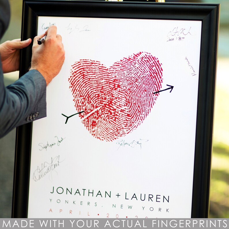 Canvas Wedding Sign Fingerprint Wedding Guest Book Poster Etsy