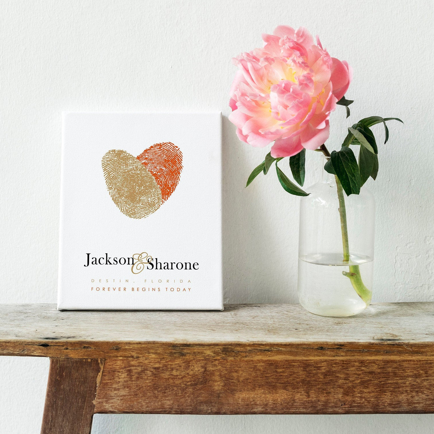 Fingerprint wedding guest book canvas thumbprint guest book Etsy