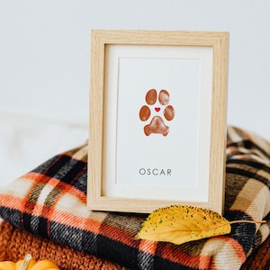 Custom Pet Paw Print Art: Dog Remembrance Keepsake, Cat Memorial (Digital Proof Available)