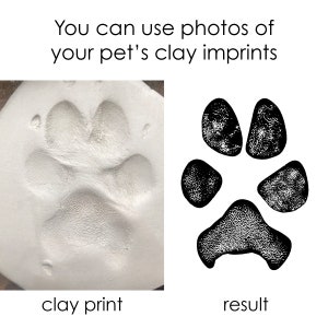 Dog Nose Print and Paw Print Pet Memorial Keepsake, Dog Nose Print no Kit Needed made from a photo, Custom Pet Loss Sympathy Gift Idea image 10