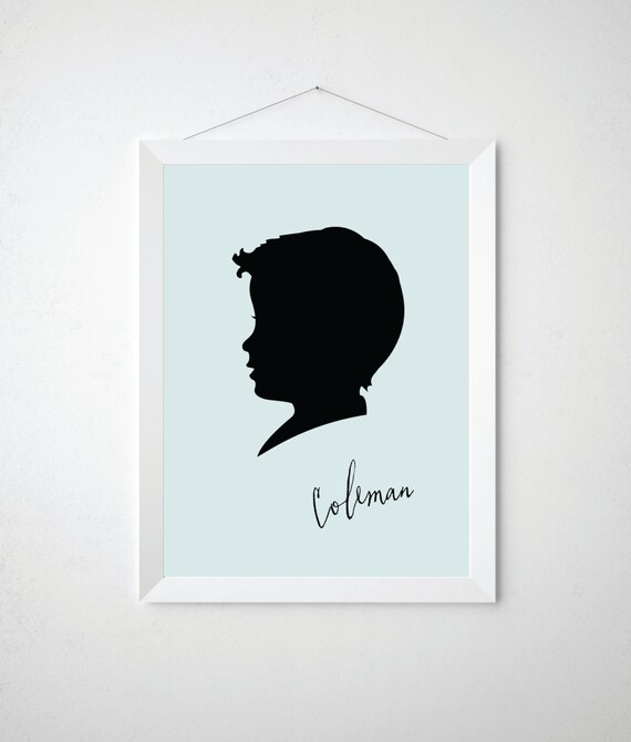 Nursery Silhouette Art Personalized with Name Kids Room Wall | Etsy