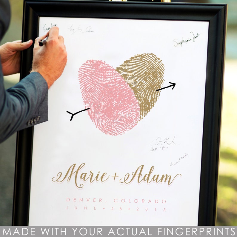 Fingerprint Wedding Guest Book Alternative Thumbprint Etsy
