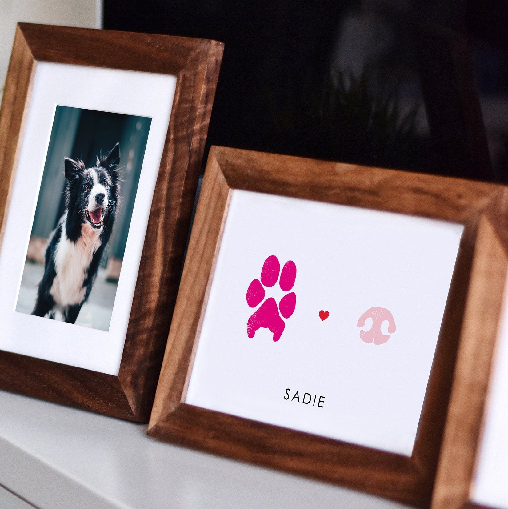 Personalized Paw and Nose Print Pet Memorial Keepsake Dog Etsy