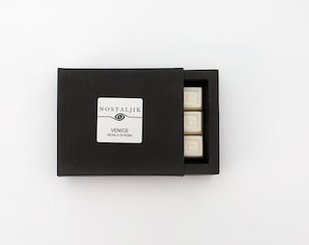 Venezianisches Wachs Melts Geschenkbox - 24 Luxus Sojawachs Melts - Rosenblüten Duft - Romantischer Raumduft - Lang anhaltende Wachs Melts - Nostaljik Colle