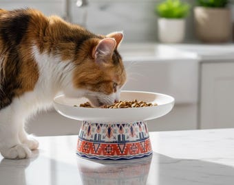 Erhöhter Fressnapf aus Keramik: Erhöhter Fressnapf für Katzen und Hunde