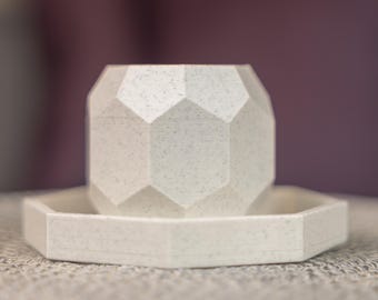 Geometriskt honungskakaljusstakeset med bord