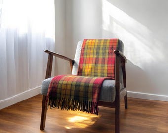 Couverture en laine tartan Buchanan automne - jeté de