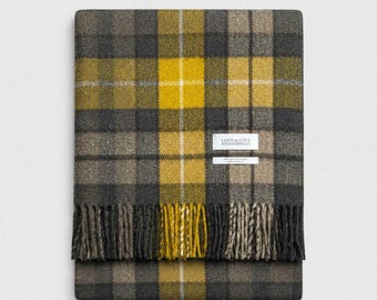 Natural Buchanan Tartan Blanket – 100% Recycled Wool Throw, Rustic Scottish Design