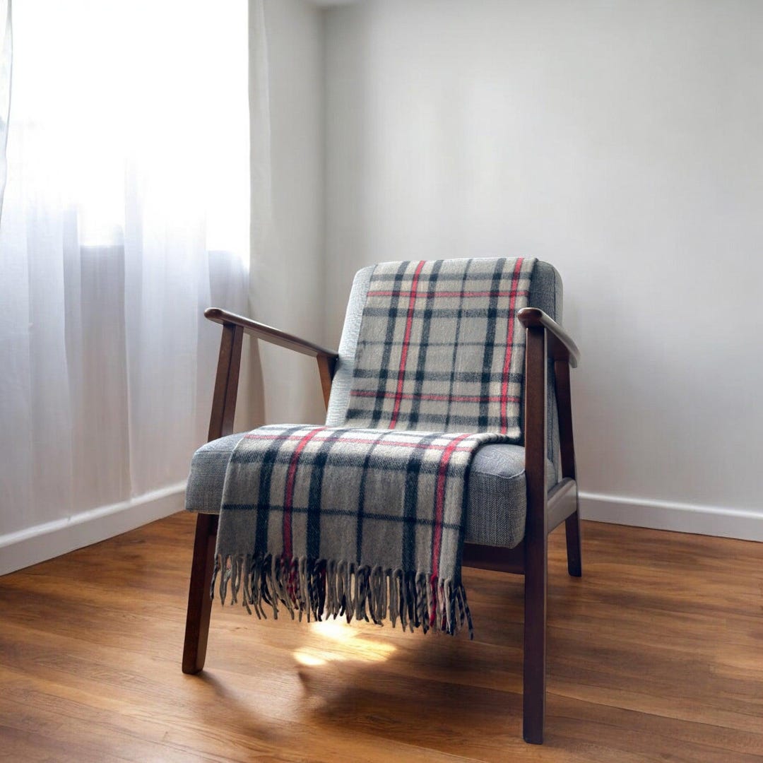 Thomson Gray Pattern Thomson Grey - 100% Wool Tartan Knee Blanket - Eco Friendly Wool ...