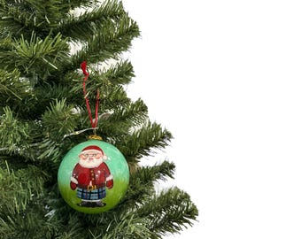 Scottish Santa Christmas Tree Bauble - Christmas Tree Decoration - Christmas Decor - Christmas Bauble
