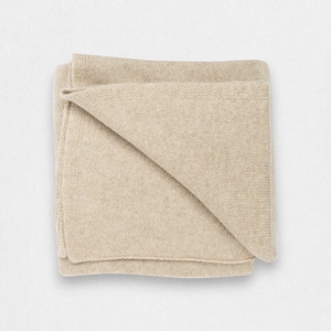 100% Cashmere Blanket - Natural Cream - Personalisable Blanket - Designed and Woven in Hawick - Cosy Throw