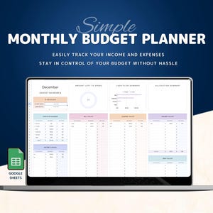 Monthly Budget Spreadsheet Budget Planner Google Sheet Paycheck Budget Template Simple Weekly Financial Planner Beginners Biweekly Budgeting
