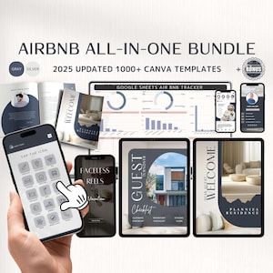 Airbnb Host Bundle: Digital Interactive Welcome Book, Printable Welcome Book, Airbnb Signs, Airbnb Cleaning Checklist, Airbnb Instagram VRBO
