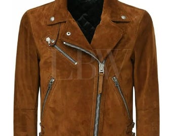 【90's HILL&ARCHER suede jacket 40 size】 Hill Archer Jacket Mens 44 Brown Suede Leather Bomber