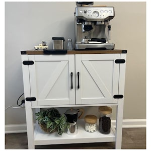 Farmhouse Console Table Coffee Bar Cabinet, 31.5 Inch Entryway Sofa Table with 2 Storage Cabinets, Buffet Sideboard for Kitchen Hallway