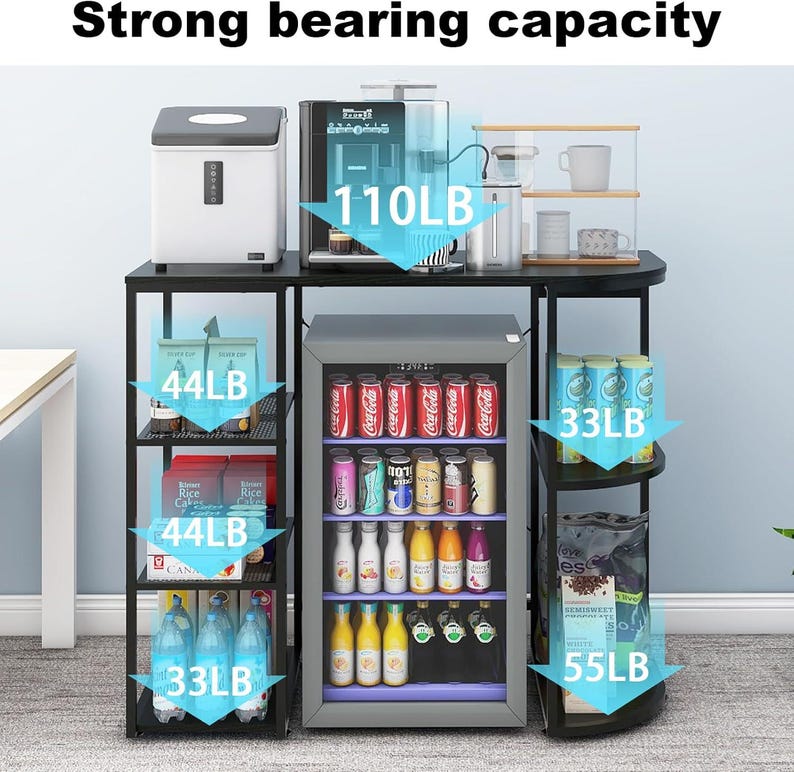 Handmade Mini Fridge Cabinet With Power Outlet, Coffee Bar With Fridge ...
