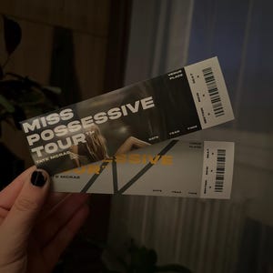 Miss Possessive World Tour Tate McRae Ticket Vorlage Digital Printable