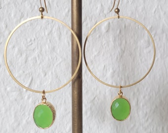 Brass hoop Circle earring,Palace Green Jewelry,Valentine’s Day gift Idea,Raw Brass Hoop earring,Unique gift,Boho Earring