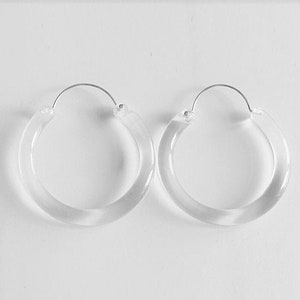 Clear lucite hoop earring,45mm,Circle Hoop earring,Clear earring,Gift Idea for Her,Acetic acid hoop earring,Transparent Clear Hoops,Acetate