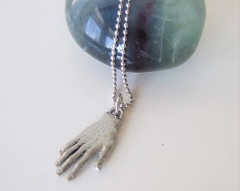 Palmistry Necklace,Hand Necklace,Inspirational,antique Silver necklace,16",Palm reader necklace,Hand jewelry,Fortune teller Boho Necklace