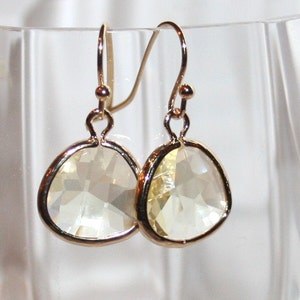 Citrine Drop Earring,Christmas Gifts,Yellow Topaz Citrine crystal glass dangle Drop earrings - November Birthstone,Birthstone Gift
