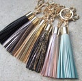 Unique Gifts,Leather Tassel Key Ring Chain,Valentines Gift for friends,Tassel Fringe Key Chain,Bronze Gold Key Ring,Bag accessory,Gift idea product logo