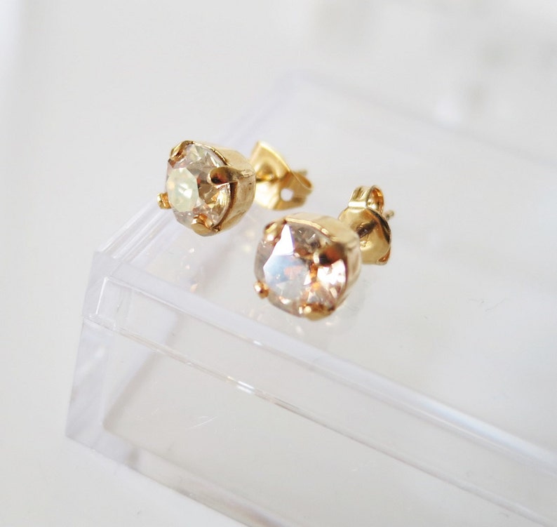 Champagne Gold stud Earrings Jacksonville Mall Golden ear Shadow Free shipping on posting reviews studs Minimalist