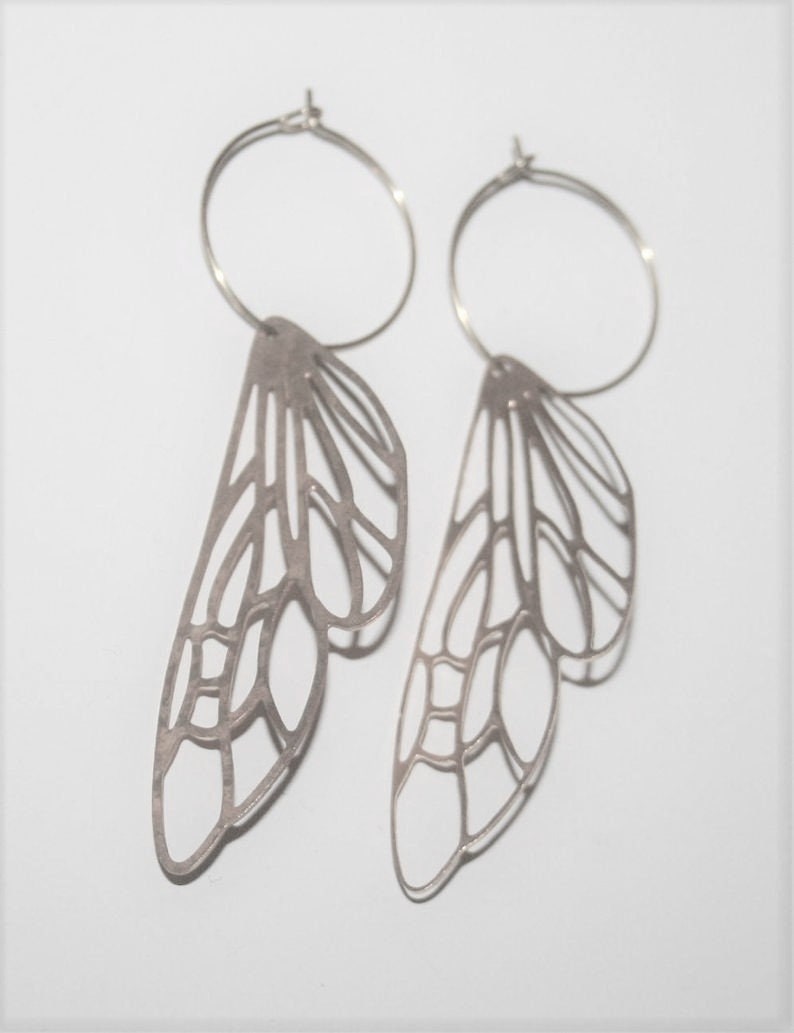 Dragonfly Wing Earring,silver or brass,Mothers Day Gift,Butterfly earring,Butterfly Wing Earring,Insect,Nature inspired,Inspirational image 7