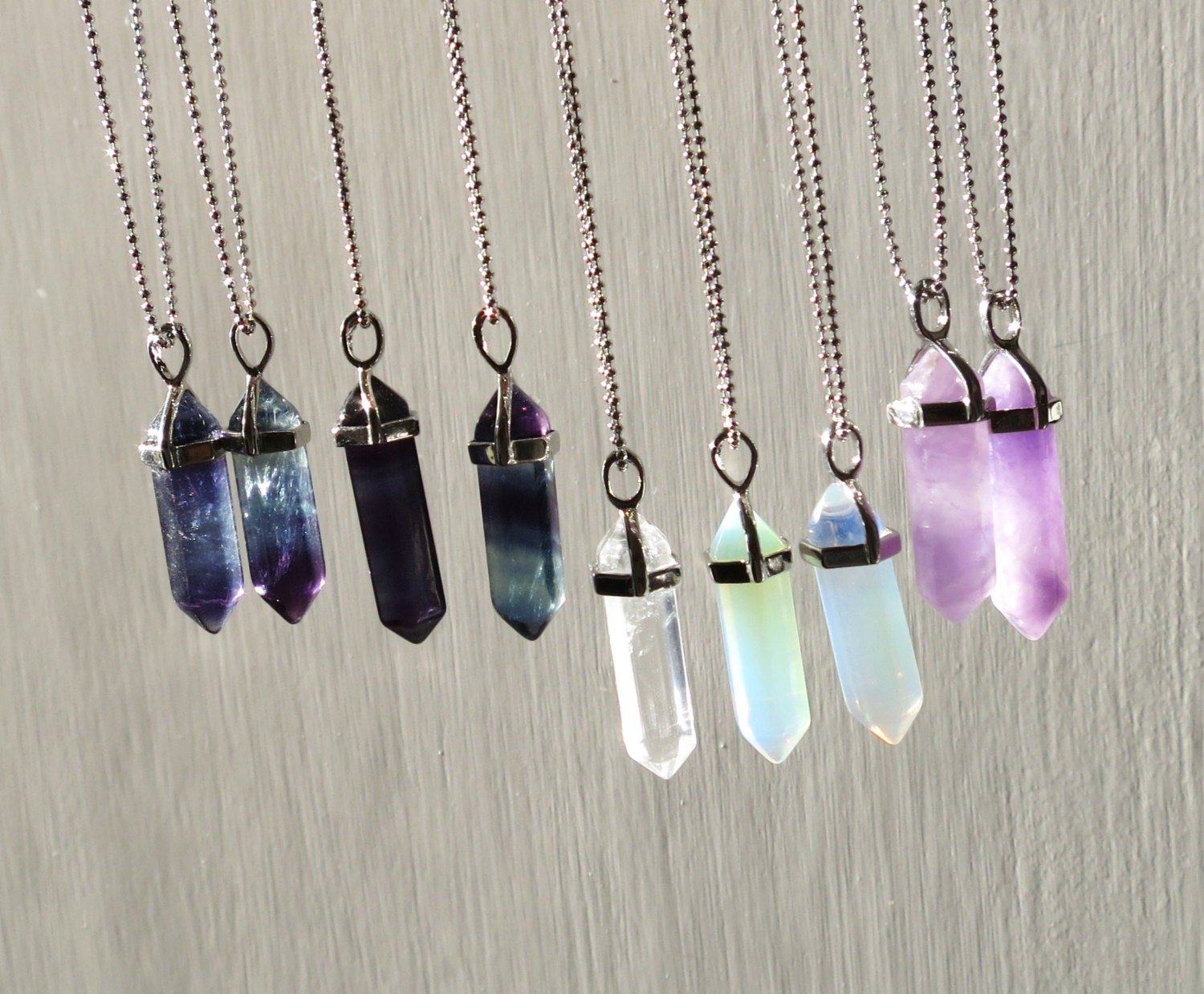 Quartz Point Necklacenatural Crystal Necklaceamethyst - Etsy