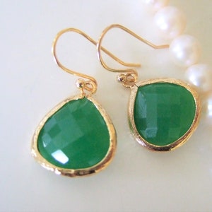 Green onyx earring glass,May Birthstone Gift,Green Opal Earring,Palace Green,Green Bridal Earring,Wedding Earring,Ultra Marine Green