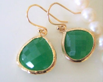 Green onyx earring glass,May Birthstone Gift,Green Opal Earring,Palace Green,Green Bridal Earring,Wedding Earring,Ultra Marine Green
