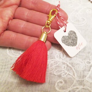 Small Tassel Keychain,Best Friend Holiday Gift,Inspirational,Purse Charm,Cotton Tassel Keyring,Zipper Clip,Accessory,Tassel Charm,Folk item
