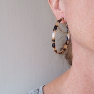 Large Hoops,Acetate hoop earring,90s style,Unique Gifts for women,Tortoise shell,55mm,Circle Hoop Earring,acrylic acetate hoops,Gift to Her