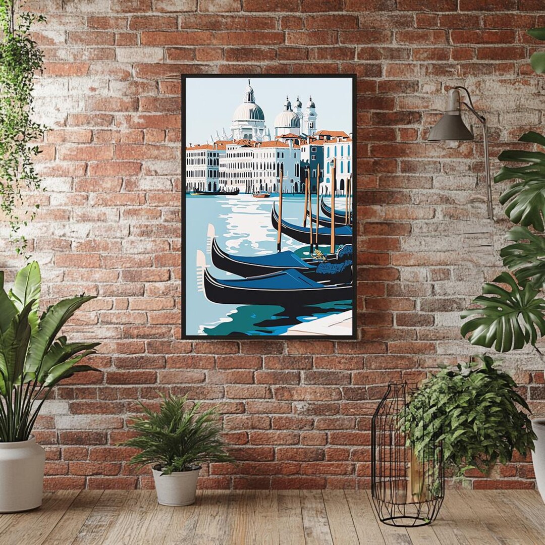 Venice City Poster Travel Art Print Vintage Venice Wall Decor Italian ...