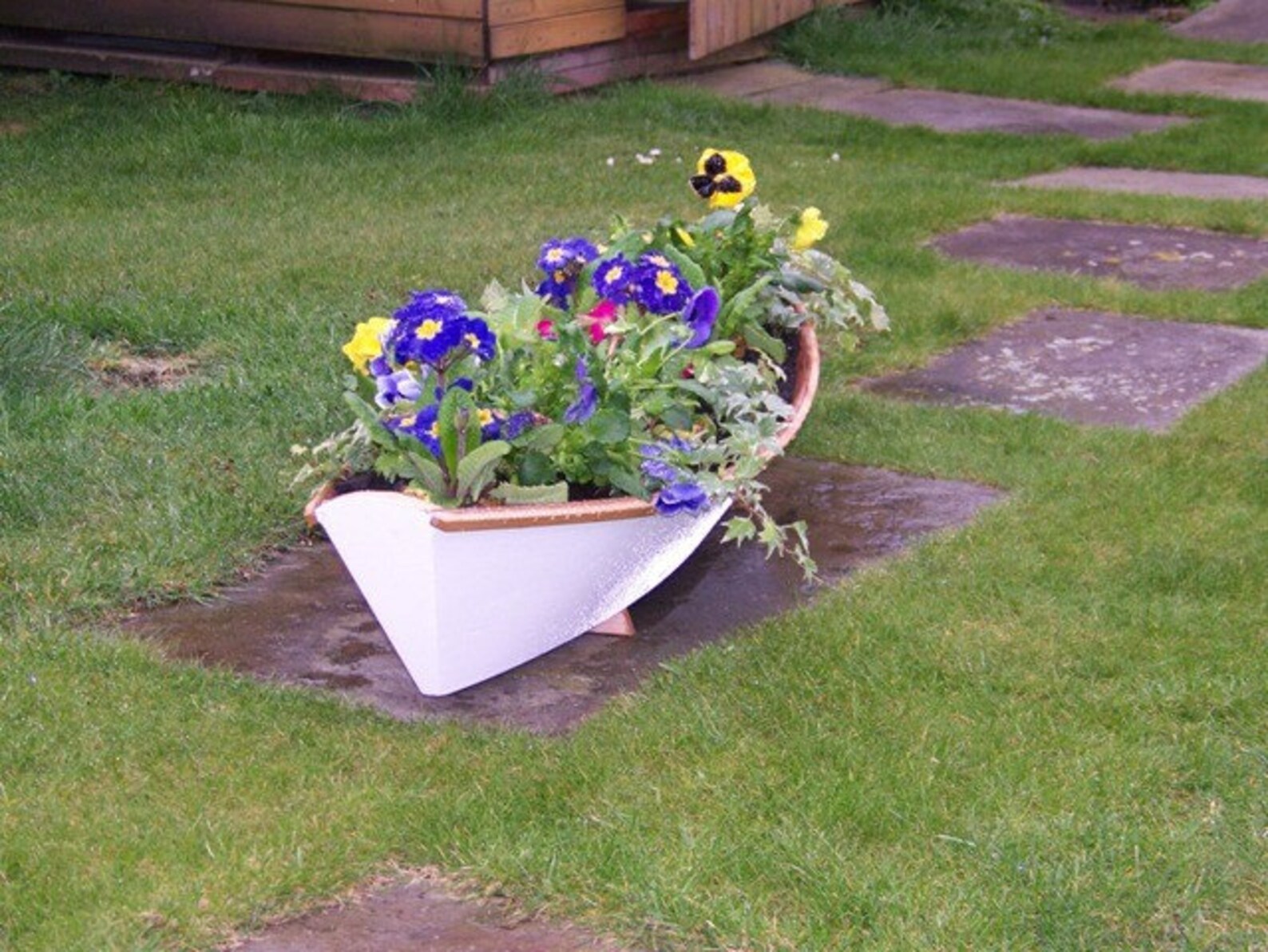 Beautiful Wooden Boat Planter Free P&P for a limited period Etsy